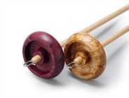 Two featherweight wooden drop spindles
